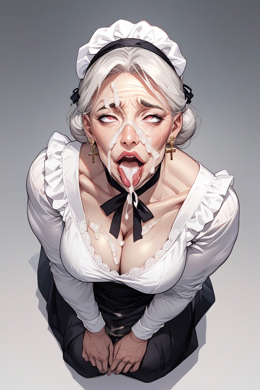 Frail Mature Maid, Ahegao, ÉjaculationPorno IA Furry