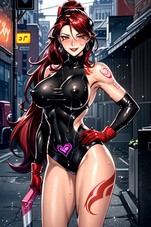 Red Hair, Soaked, CleavageファーリーAIポルノ