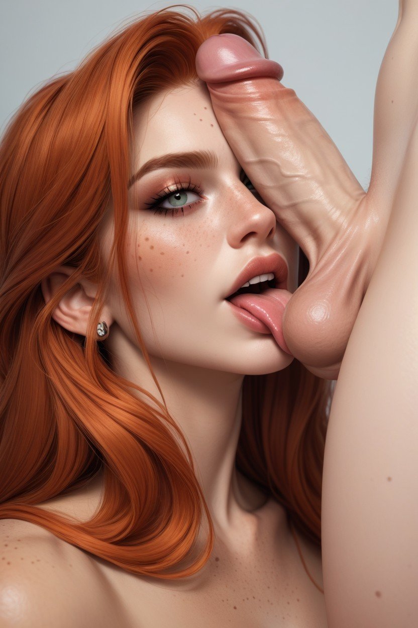 Ginger, Penis On Face, Tongue Licking Balls Shemale AI Porn