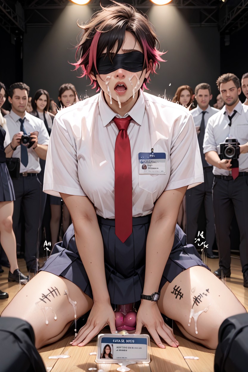 Corto, Uniforme, Text Bubble Porno IA