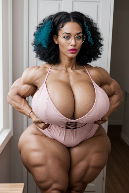 Steroids Buff Goddess, Extremely Long Hair, Hyper Thick BicepsAI兽人黄片