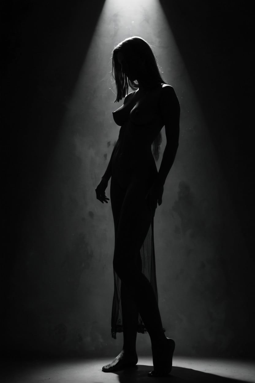 Silhouette, Distorted Effect, Hard Nipples AI Porn