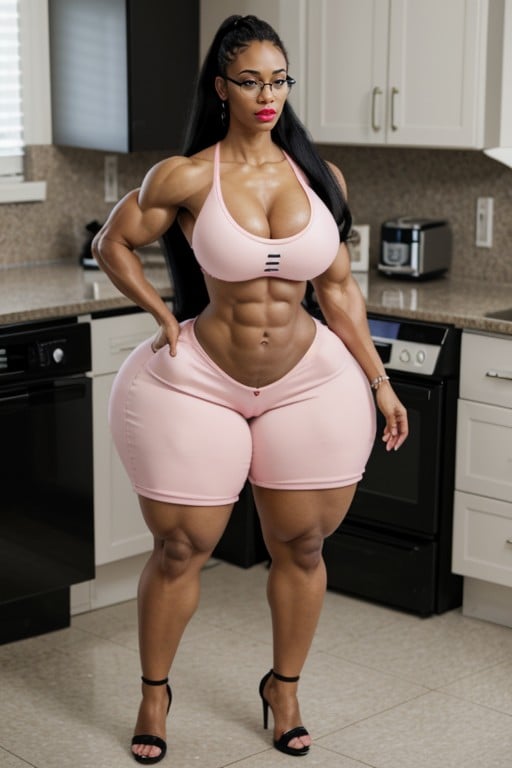 Muscular, Tall, Colossal Hyper AssTransfrau KI-Porno