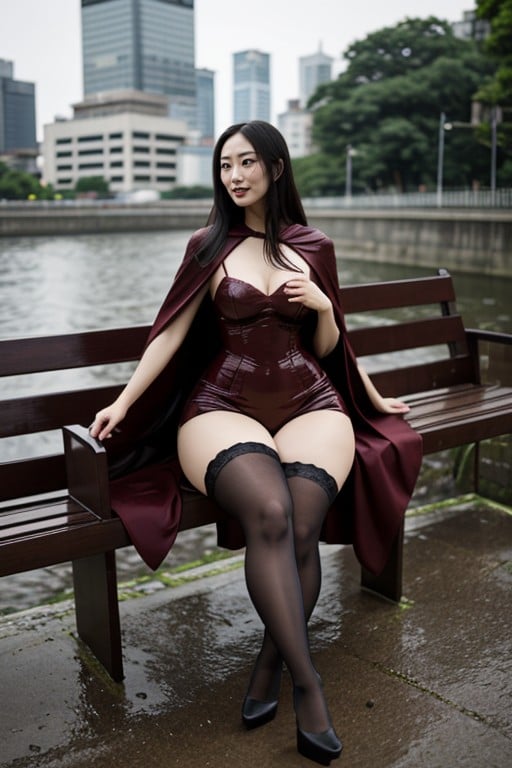 Voluptuous Thighs, Wide Hips, Elevating Her Stance With Dominance Water Drips From The Delicate Designs Asian AI Porn