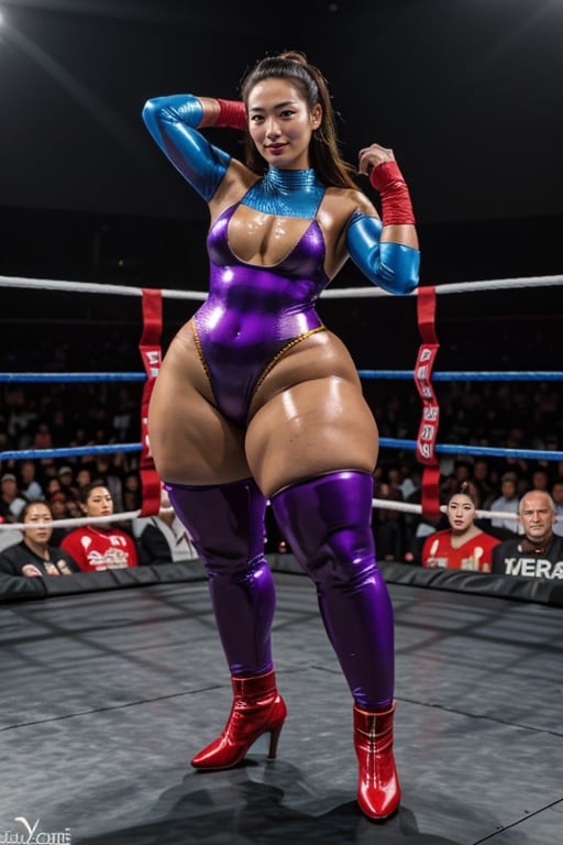 Extremely Large Ass, Oily Skin, Wrestler Furry AI Porn