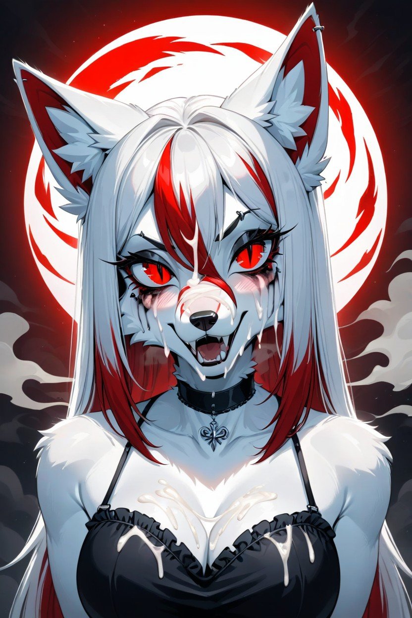 Red Stripes, Fox, Sexy PoseFurry IA