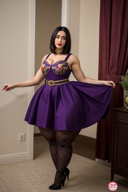 Powerful Legs Stretch Effortlessly, Muscular, Wide Voluptuous Shemale AI Porn