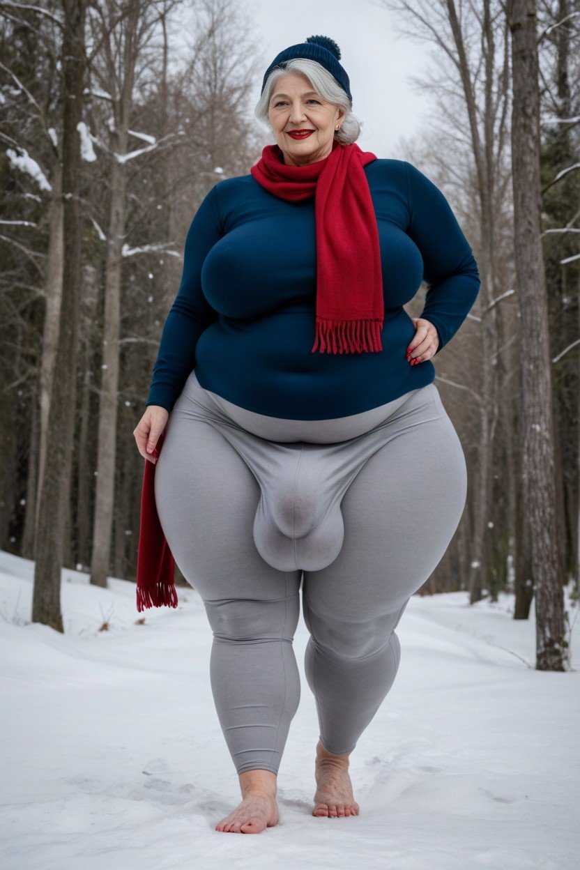 Large Long Bulge Through Clothing, Walking, Big Belly Furry AI Porn