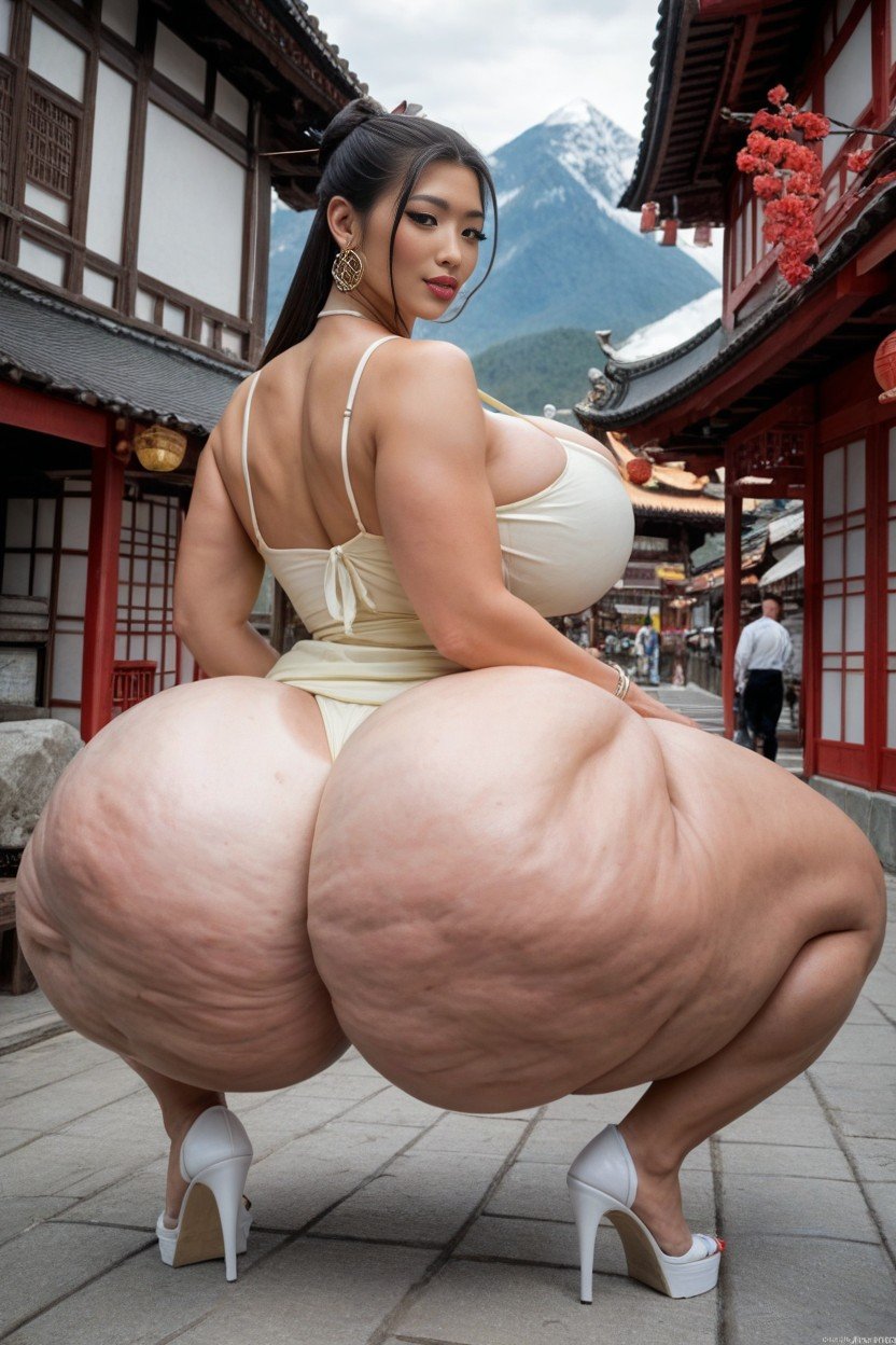 Japanese Woman, Hyper Bubble Butt, Giant AssFurry IA