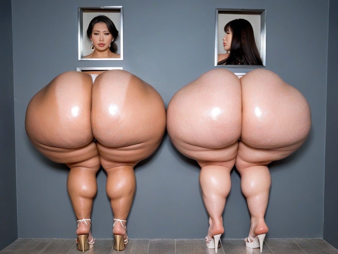 Asian Women, Asian Females, Disproportionate Massive Fake Butt AI Porn