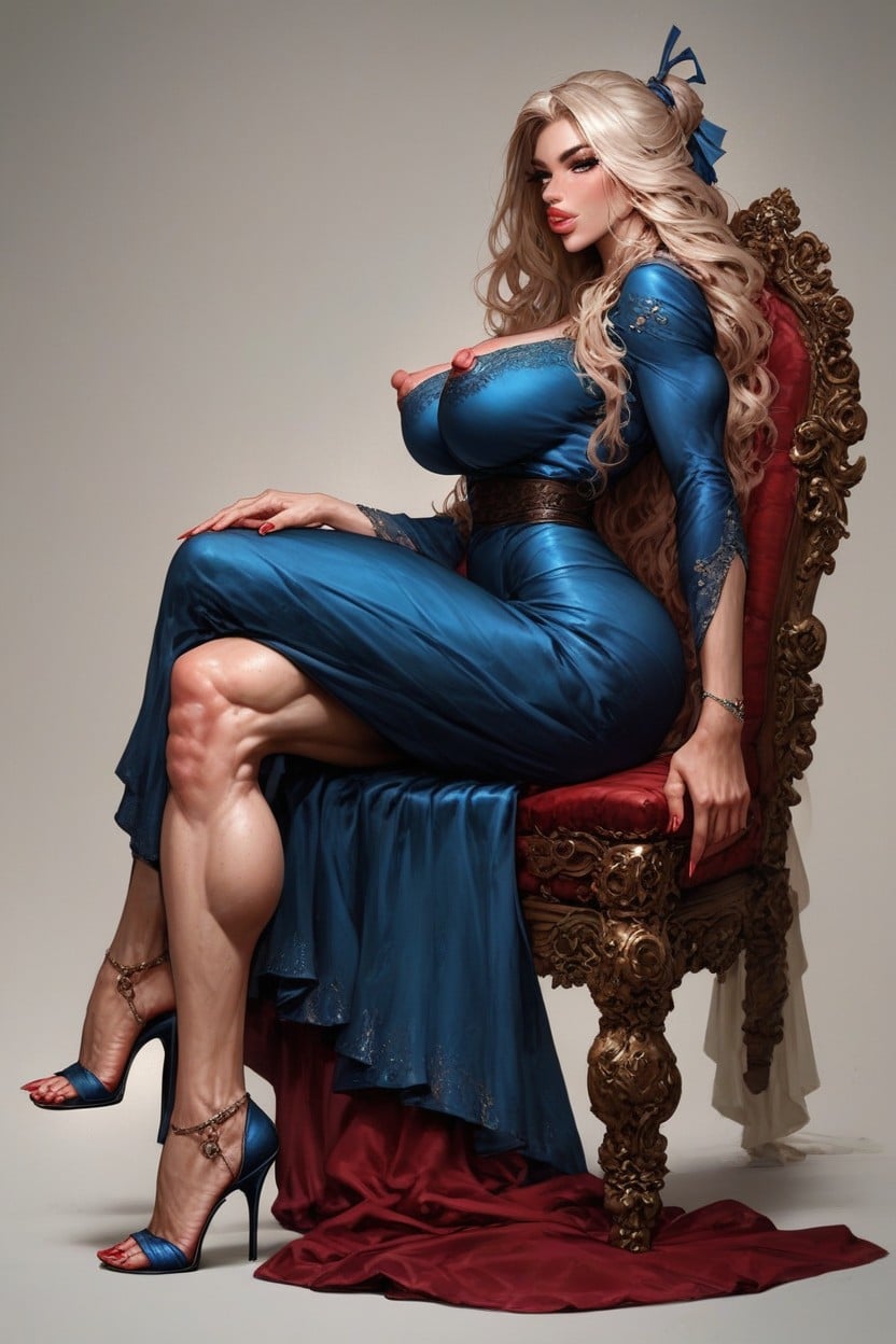 Massive Ass, Legs Crossed, Feet Shemale AI Porn