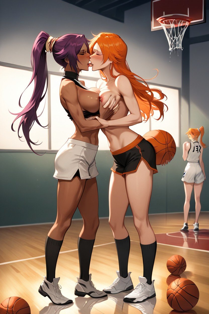 Side View, Tongue Kissing, Basketball AI Gay Porn