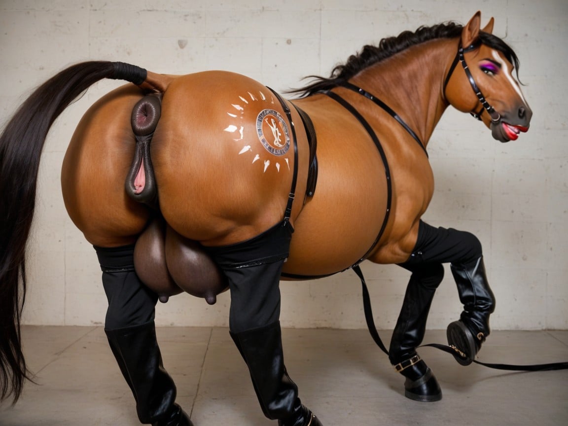 Fat Round Hips, Equinepussy, Angry At Viewer Pornografia peluda com IA