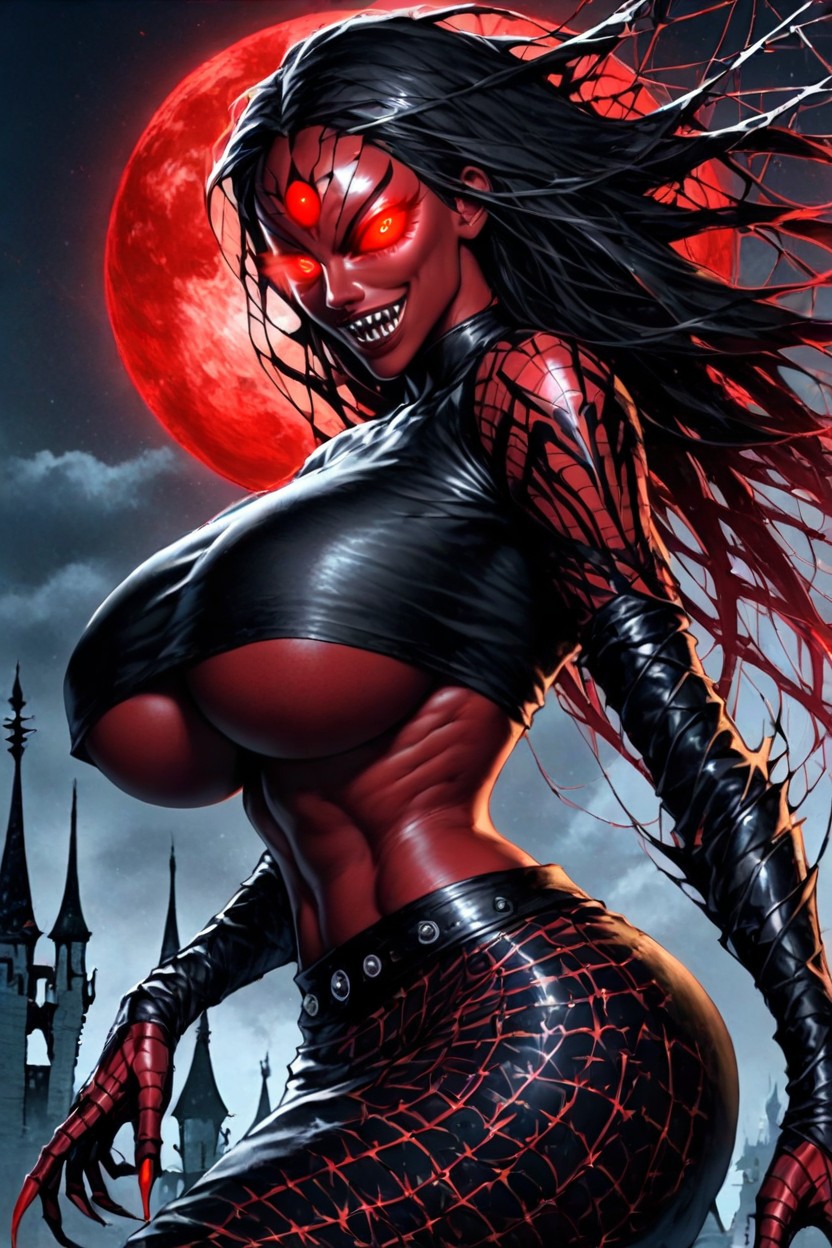 Dark Forest, Black Eyes, Red Sclera Hentai AI Porn