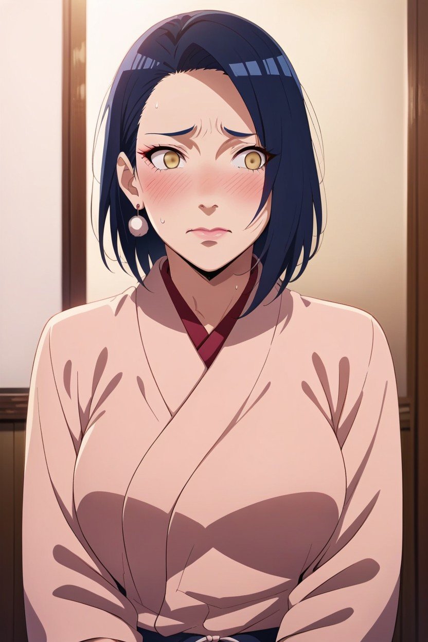 Naruto Shippuden's Wife, Blushing, Looking Away In EmbarrassmentAI黃漫