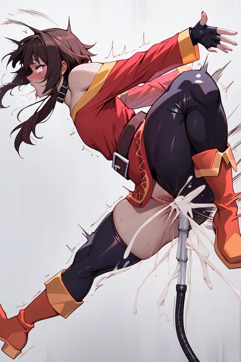 Megumin Is Fucking By Fuck Machine, 粗大腿, 侧视图人妖AI色情