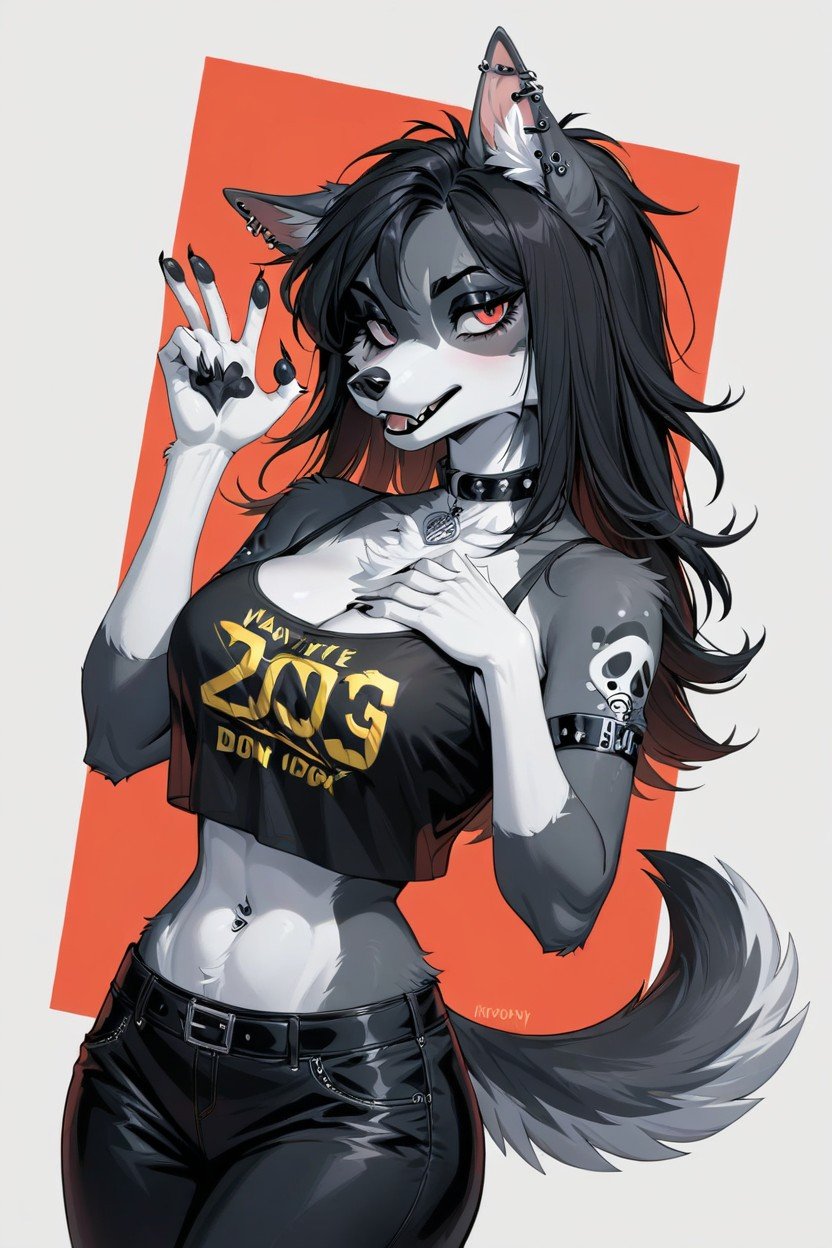 Vanessa The Goth Rock Dog, 18+, Dog Furry AI Porn