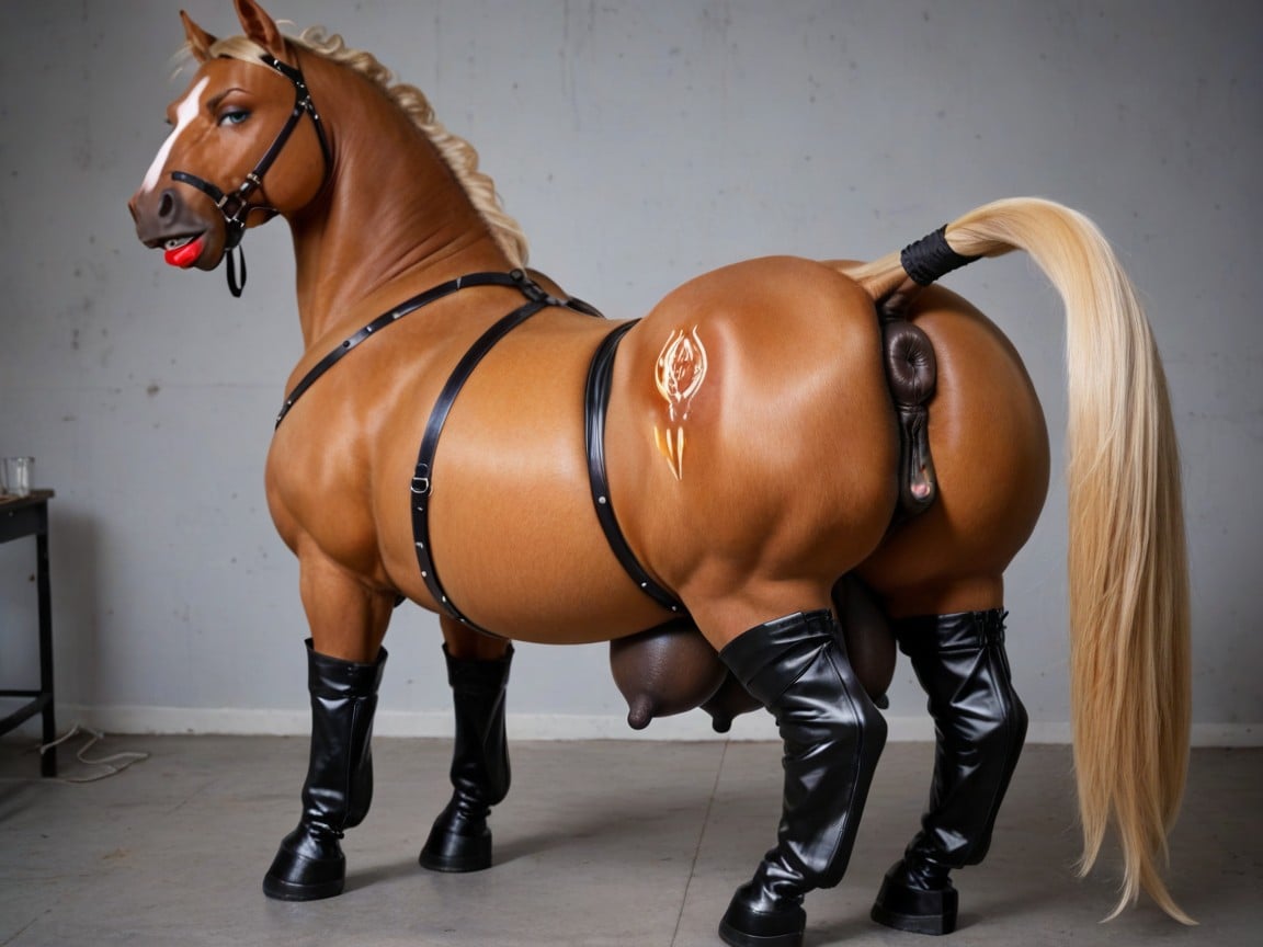 Equineanus, Stockings, Side View Furry AI Porn