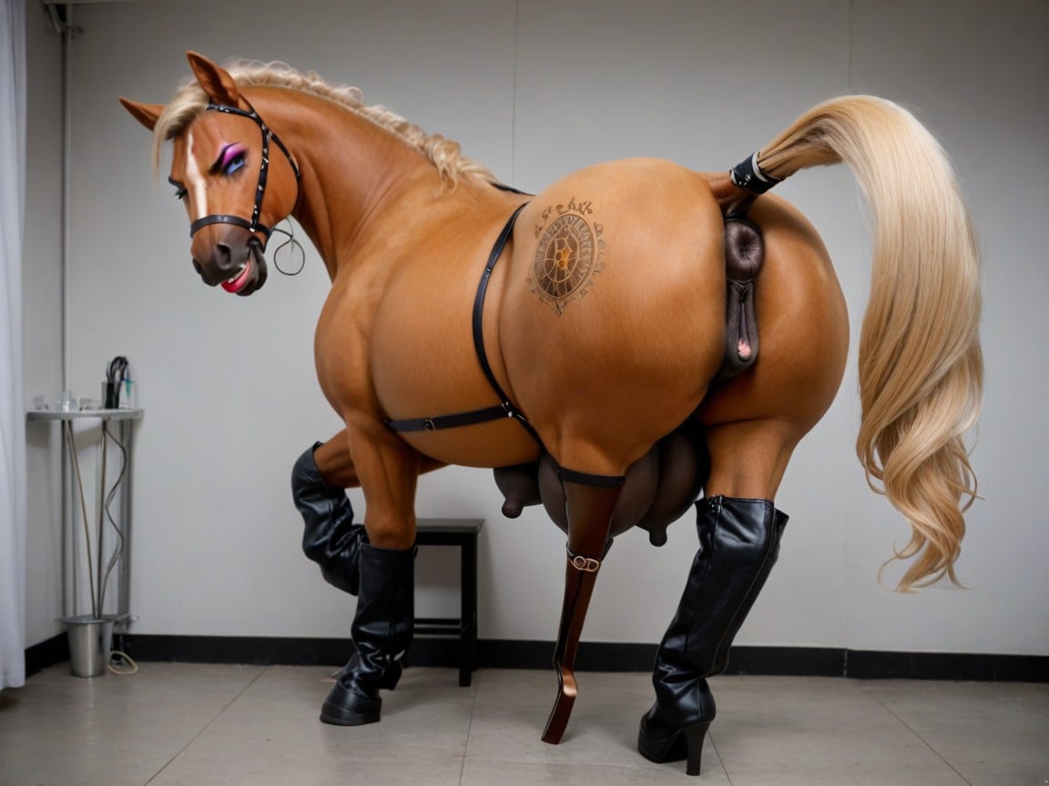 Eyeshadow, Boots, Equinepussy Shemale AI Porn