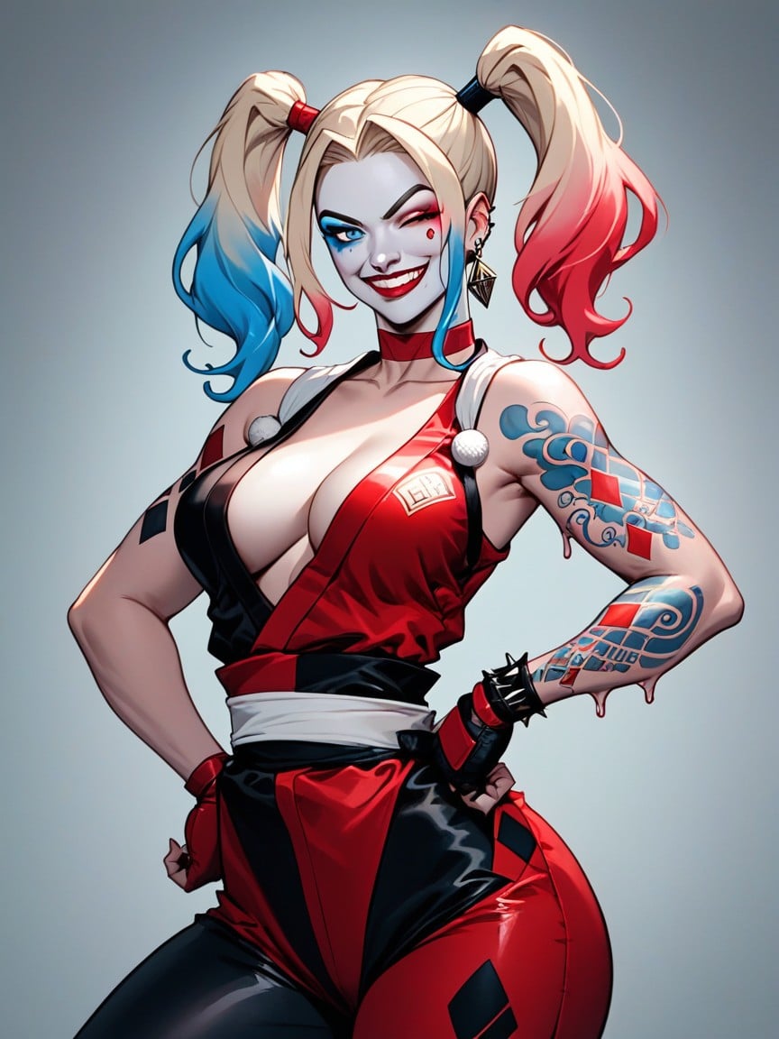 Hyper Realistic Hyper Detailed New Anime Style, 18+, Harley Quinn Travesti IA Pornô