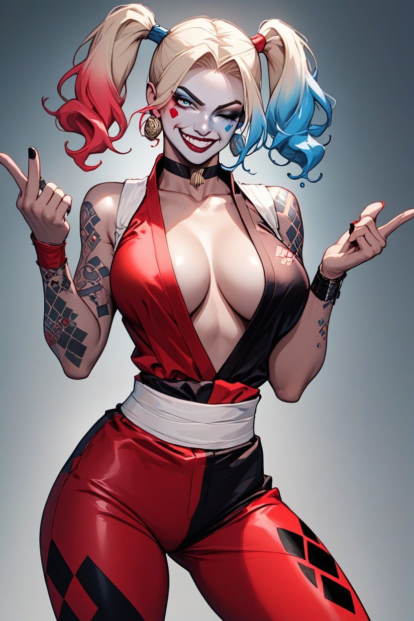 Harley Quinn, Ниндзя, Подмигивание Транссексуалы AI порно