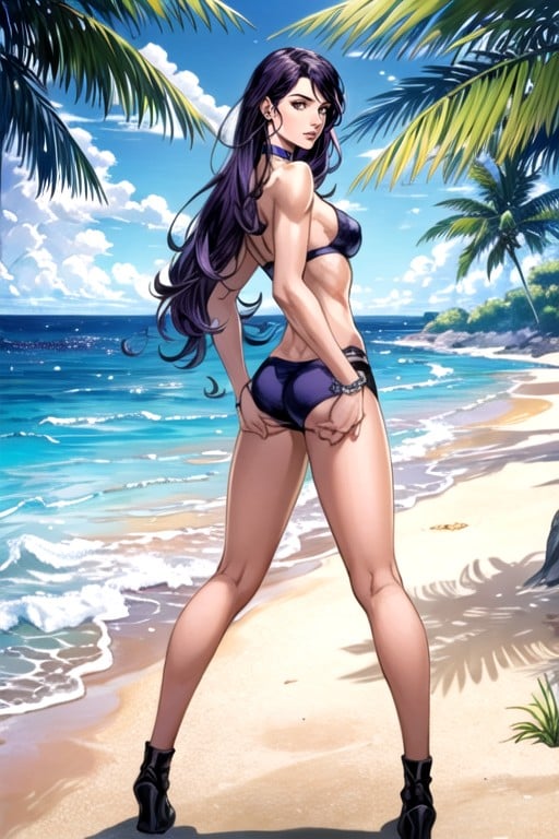 Full Body Shot, Indigo Violet Hair, Bunda De Apoio Hentai IA pornografia