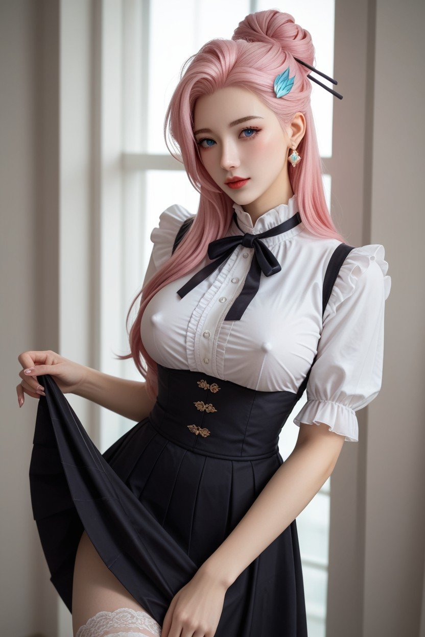 Da Seraphine, Sideboob, Black Suspender SkirtAI國產黃片