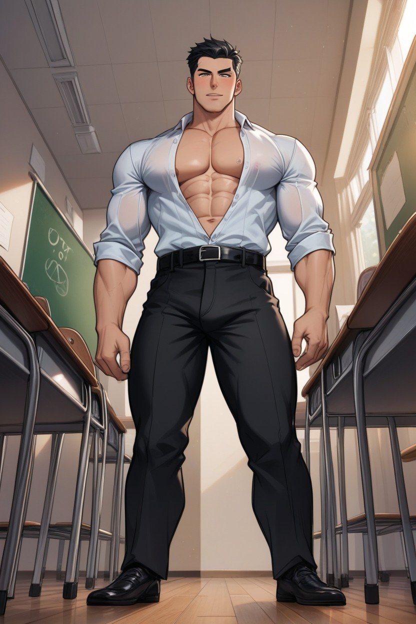 Large, Full Body, Tucked In Shirt AI Gay Porn