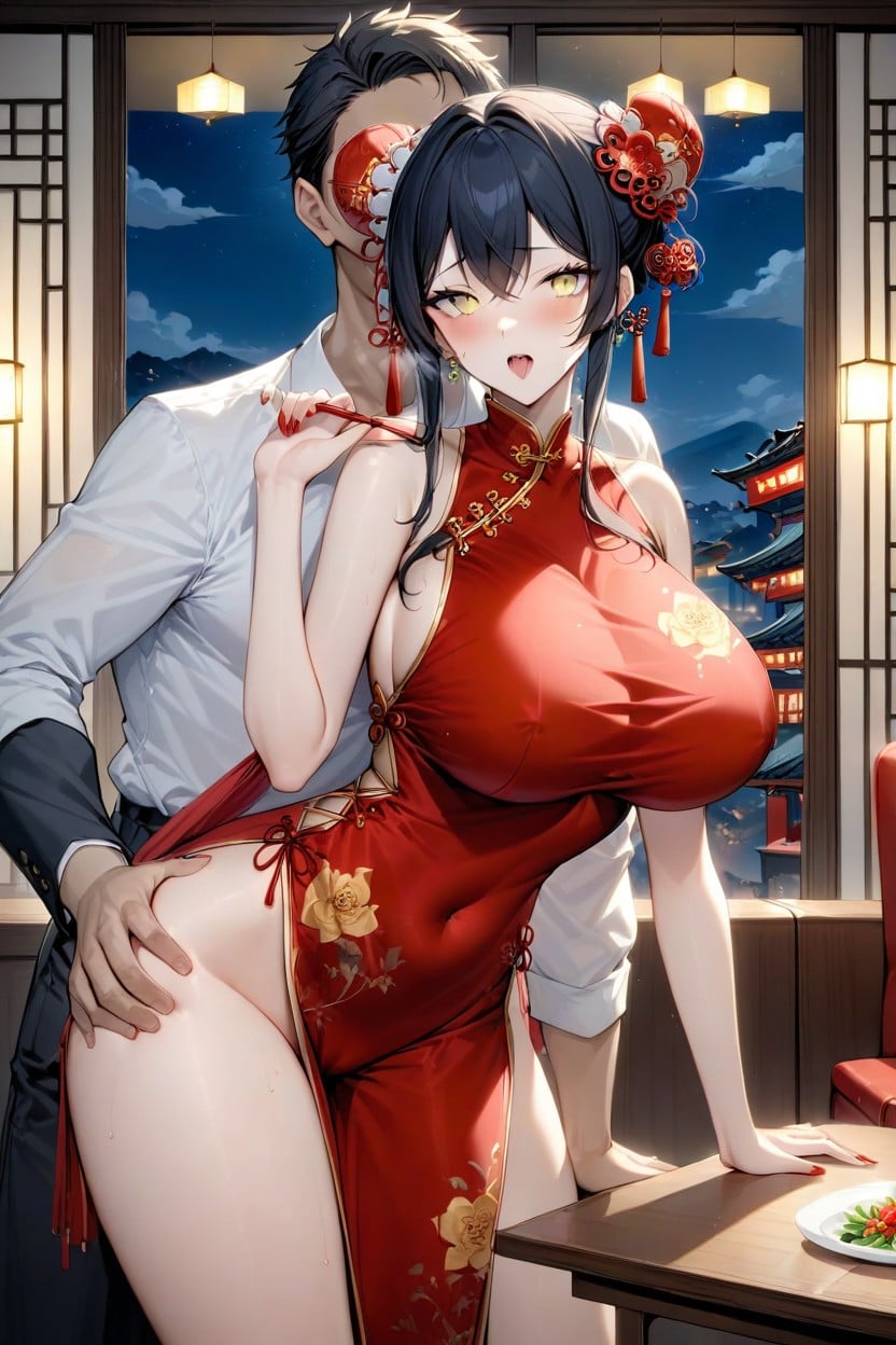 Night, Yellow Eyes Breaknight, In Background AI Porn