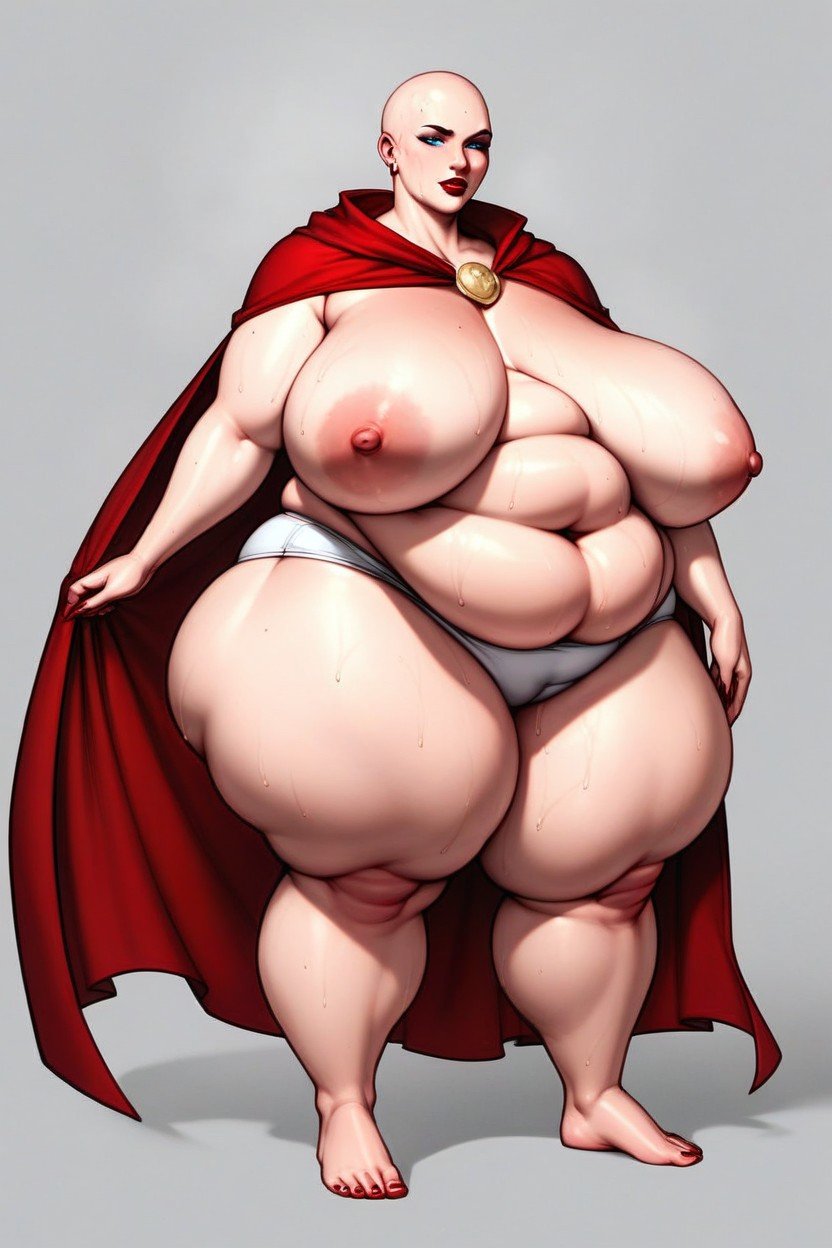 Massive Breasts, Red Cape, Sweaty Furry AI Porn