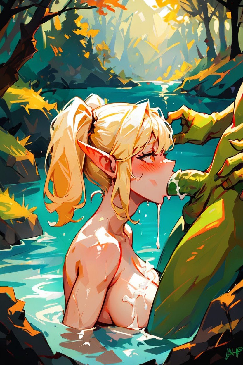 Bathing In Water, Two Pigtails, GrandeHentai IA