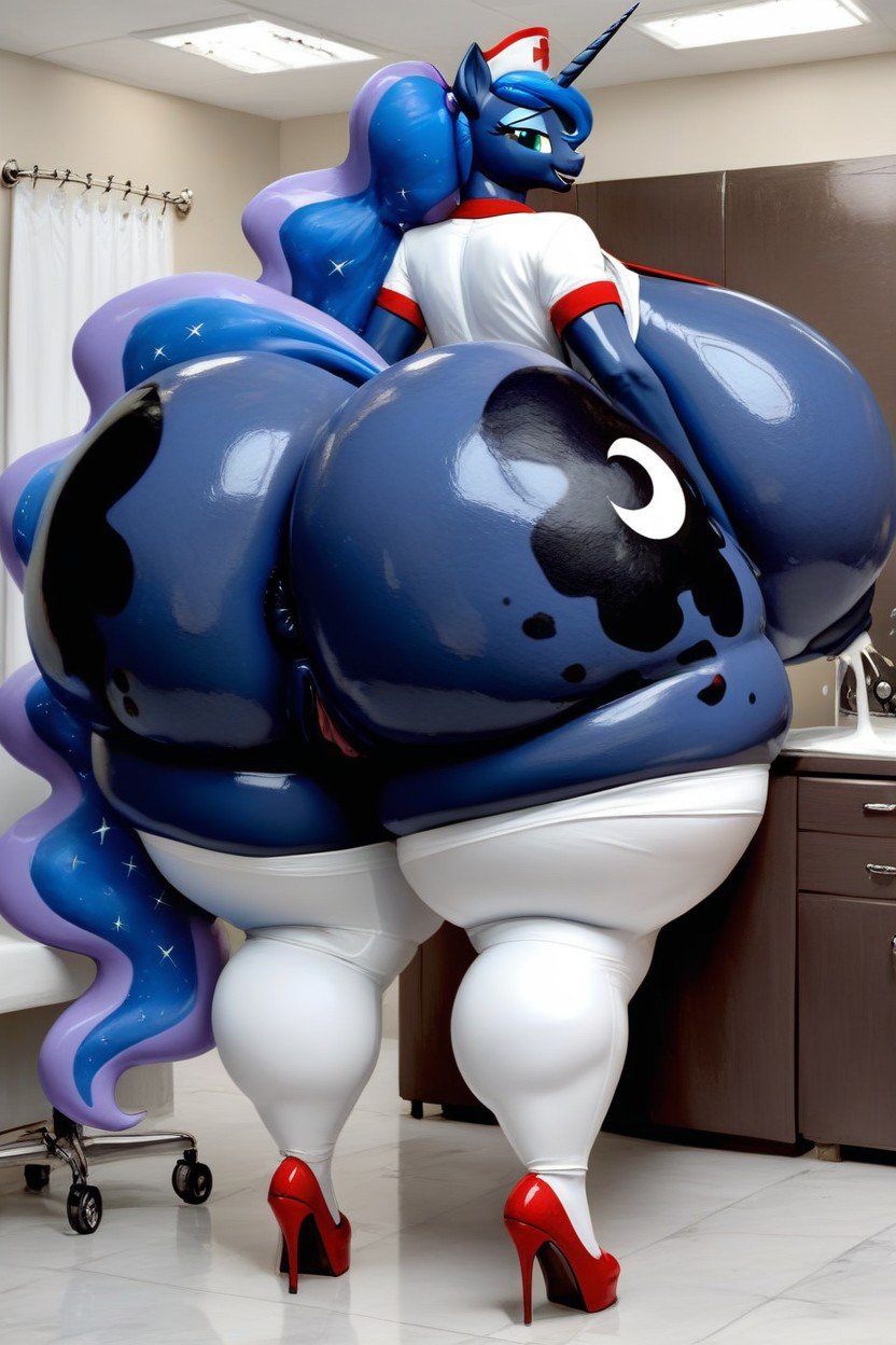 Massive Booty, Gigantic Butt, Princess Luna Pornografia peluda com IA