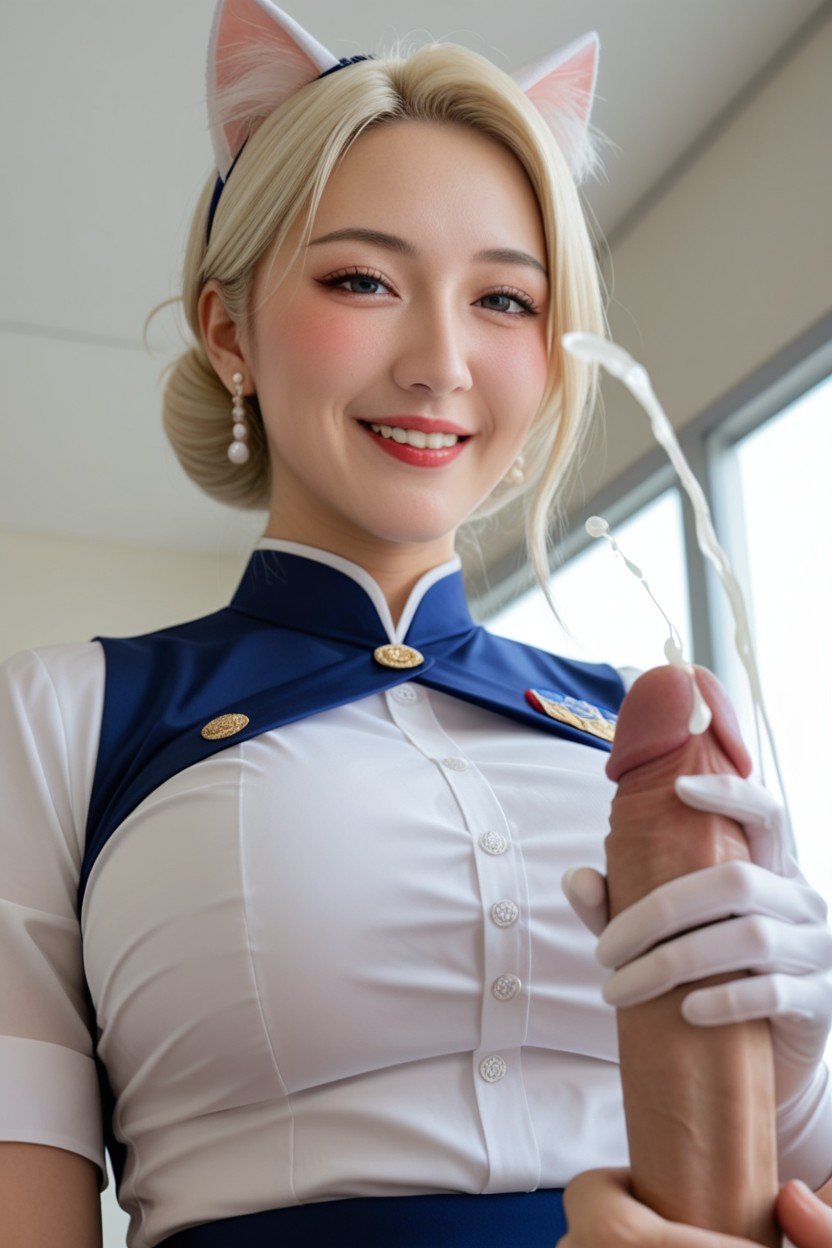 Flight Attendant, Handjob, Cumshot Furry AI Porn