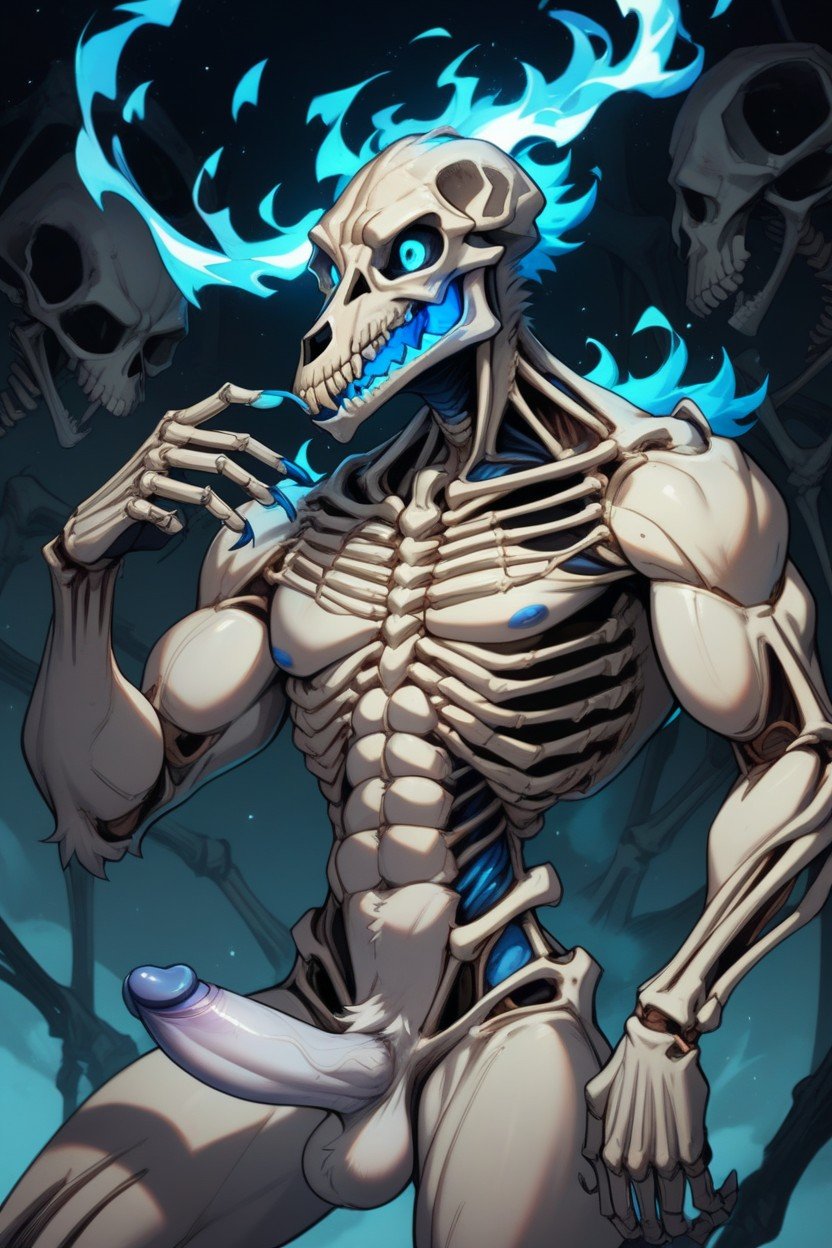 18+, Skeleton, Bones Furry AI Porn