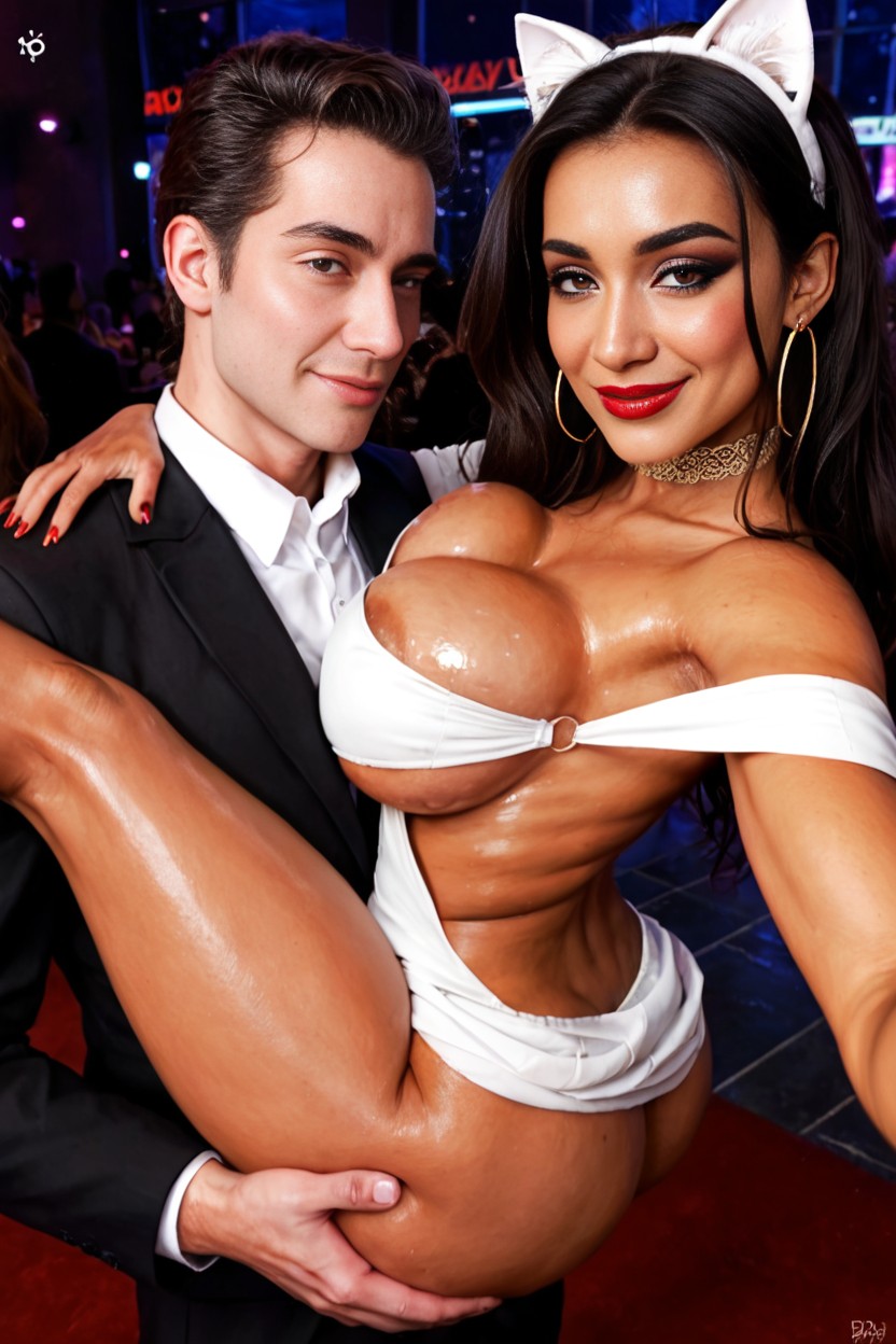 Man In Suit, Red Lipstick, Latina AI Porn