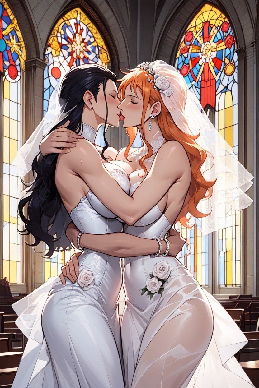 Waist Shot, Nami From One Piece, Wedding Dress Shemale AI Porn