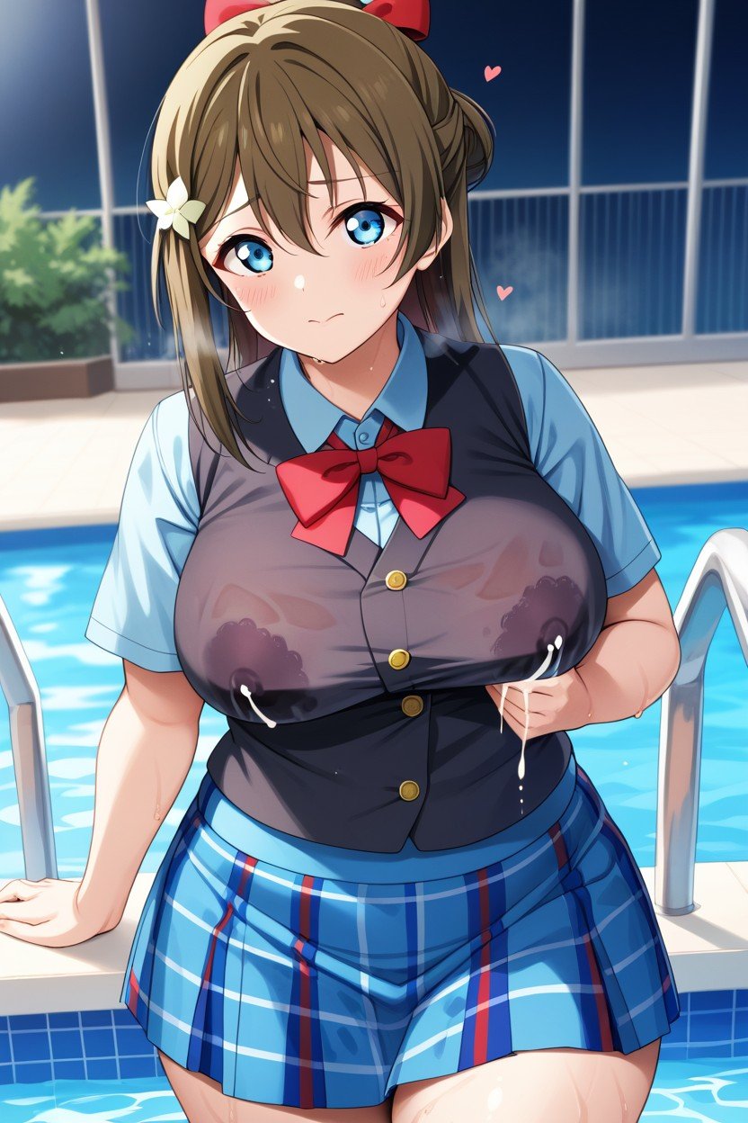 Blue Shirt, Blue Eyes, Cheveux BrunsPorno IA Hentai