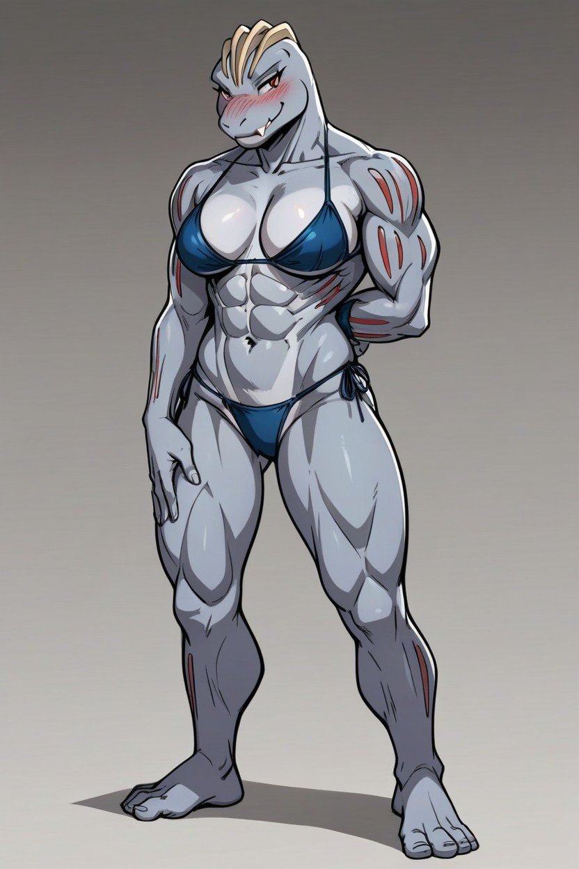 Fit Female, Machoke From Pokémon, Full BodyPorno IA Furry