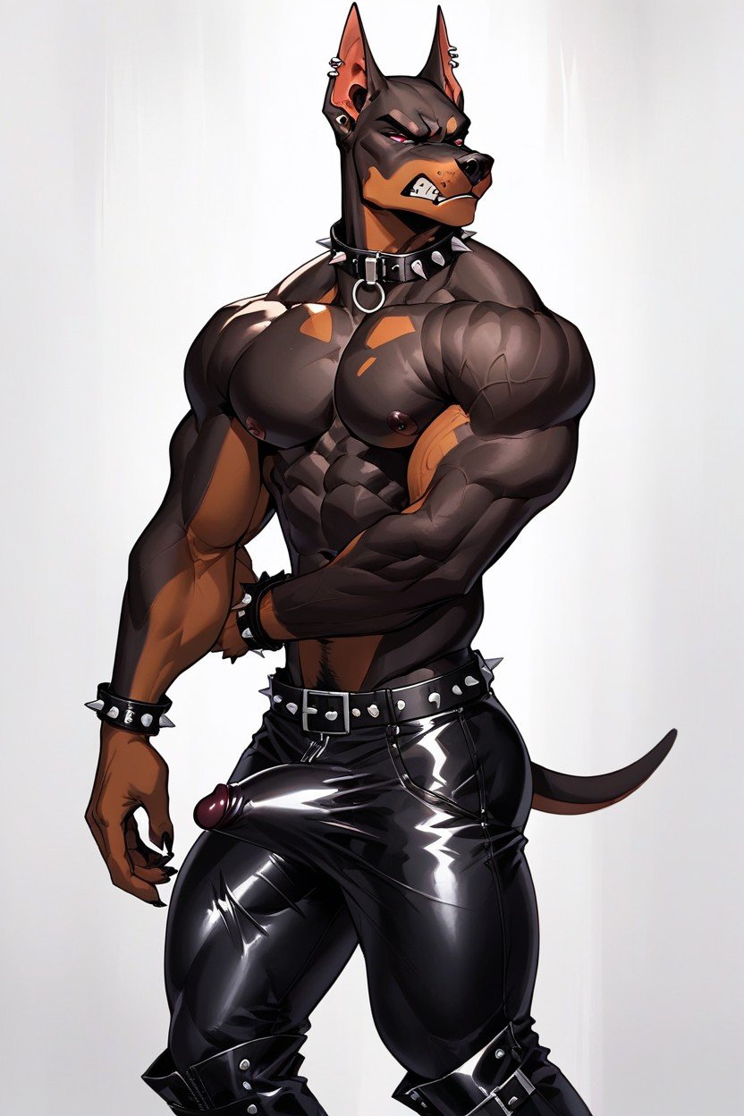 单人图, Leather Pants, Spiked Dog CollarAI兽人黄片