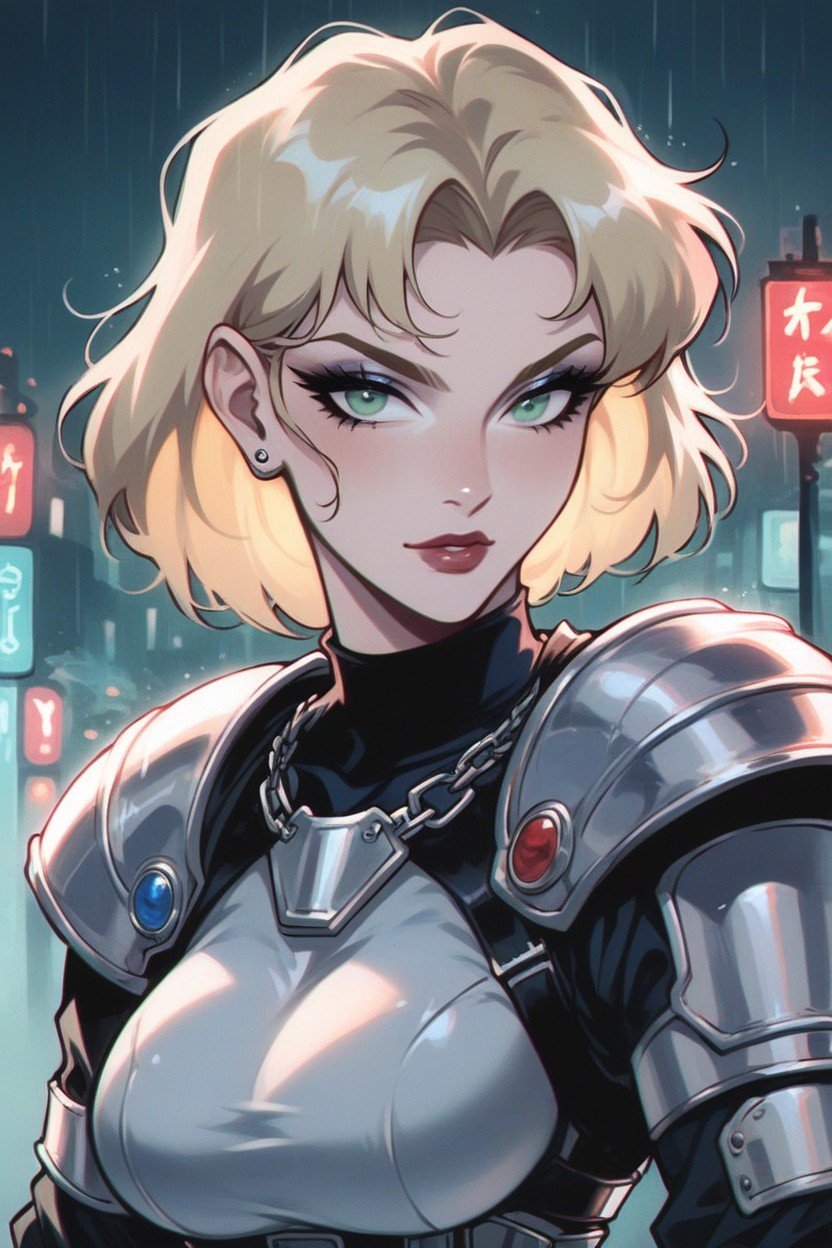 Female Blonde Judge From Judge Dredd, 緑の目, クローズアップヘンタイAIポルノ