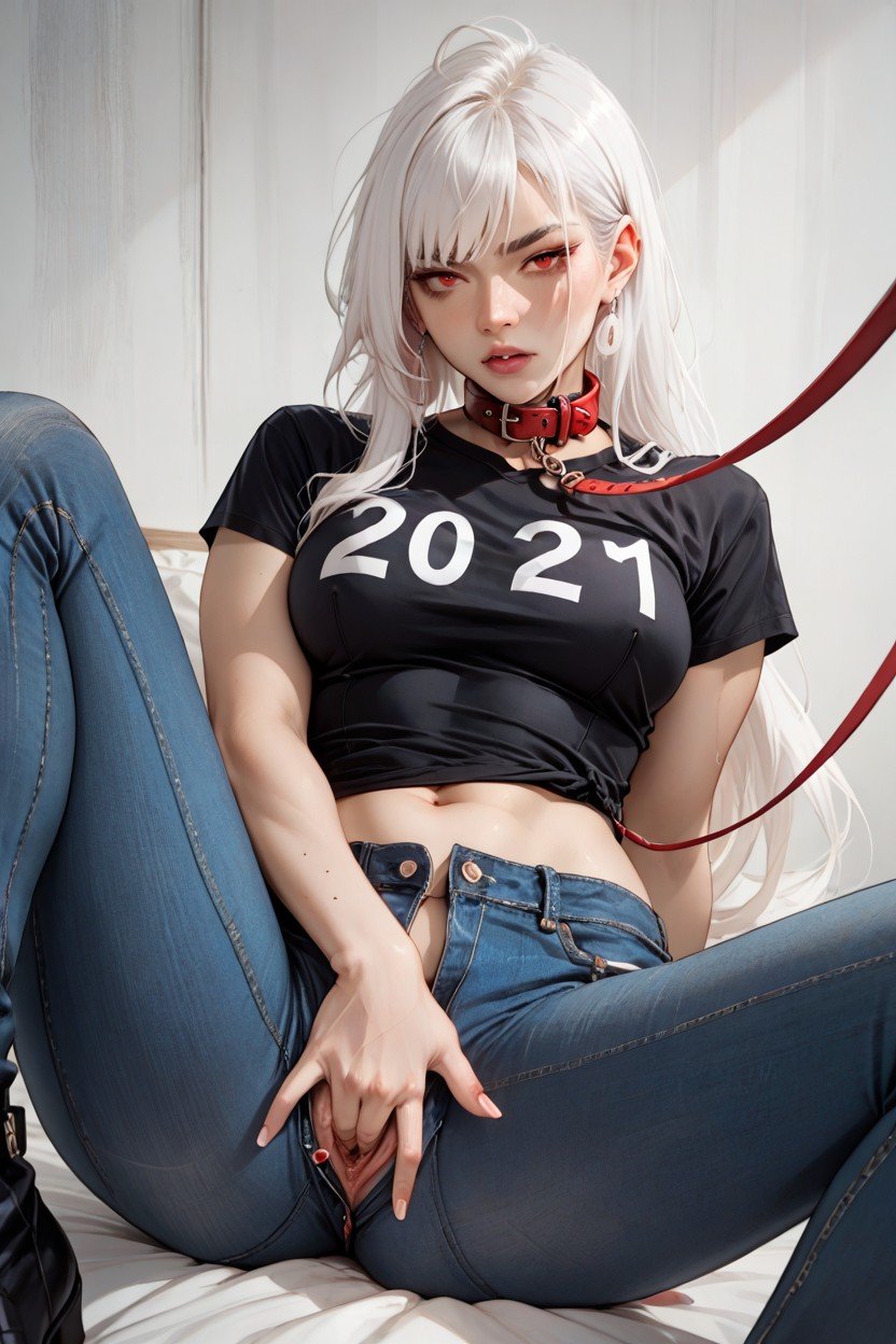 Casual, Ropa Ajustada, Collar (restricción)Hentai IA