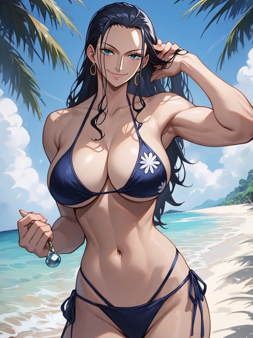 Nico Robin From One Piece, Bikini, Magrelo Travesti IA Pornô