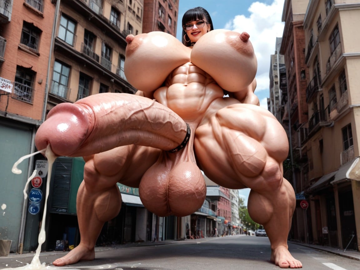 Hyper Hourglass Figure, Hyper Muscle, Thick Thighs Pornografia gay com IA