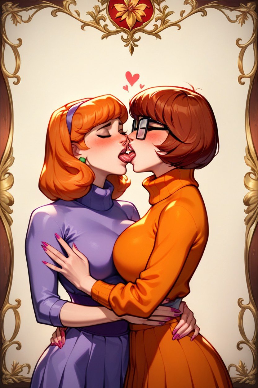 Velma Dinkleyscooby Doo, Two Females, 웨이스트 샷퍼리 AI 포르노