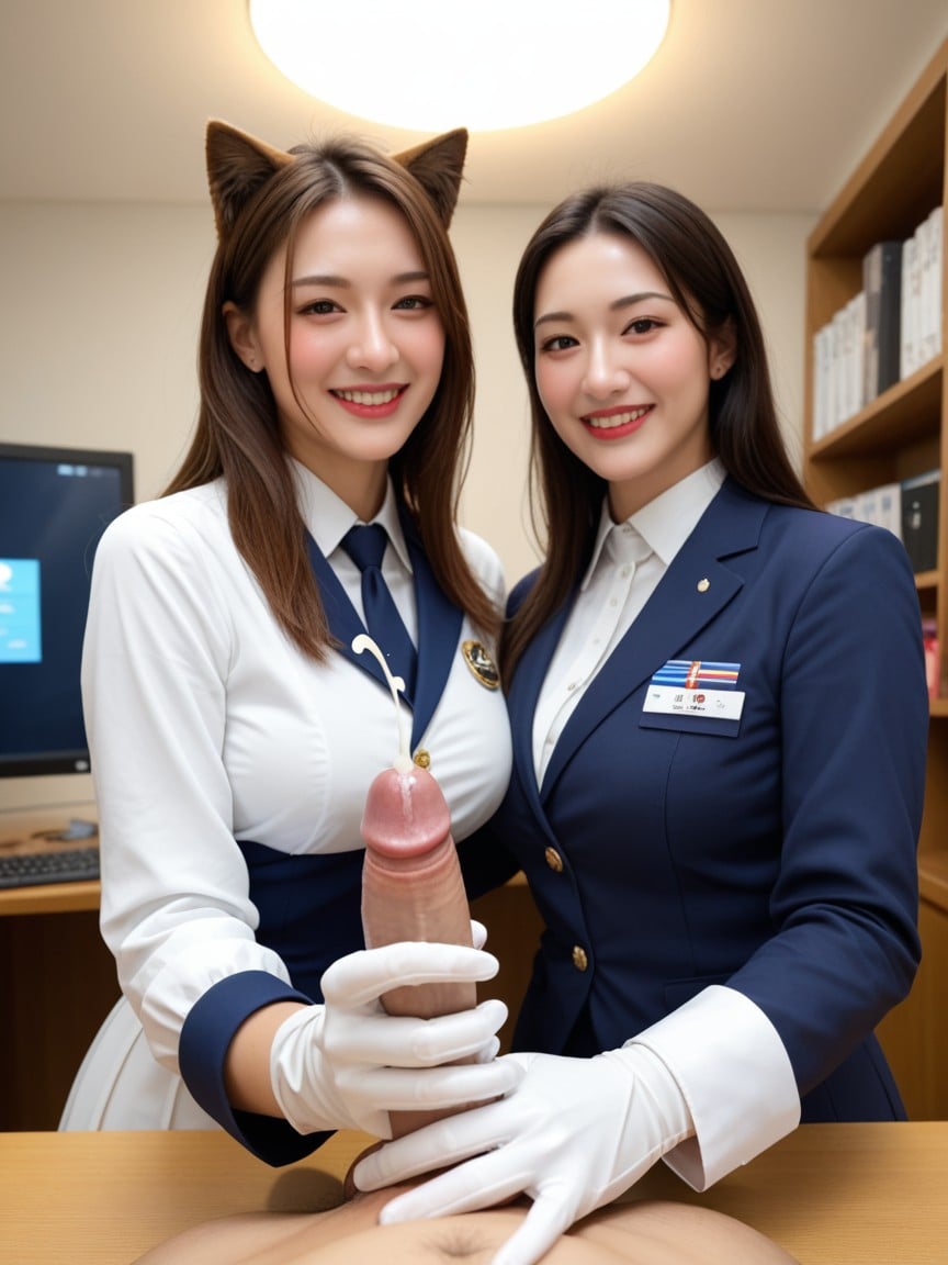 Cum On Clothes, Massive Cum On Gloves, Grabbing Penis아시아 AI 포르노