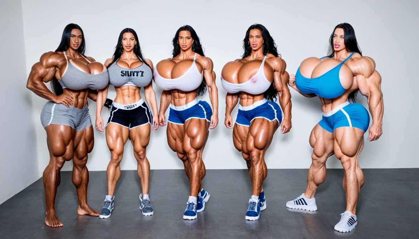 Muscular, Thick Curvy Muscular Woman, Glasses AI Porn