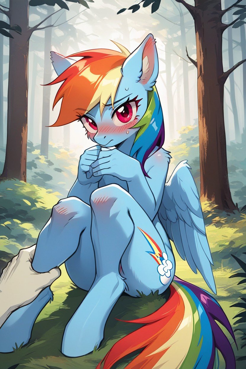 Forest, Pony Face, Rainbow Dash Furry AI Porn