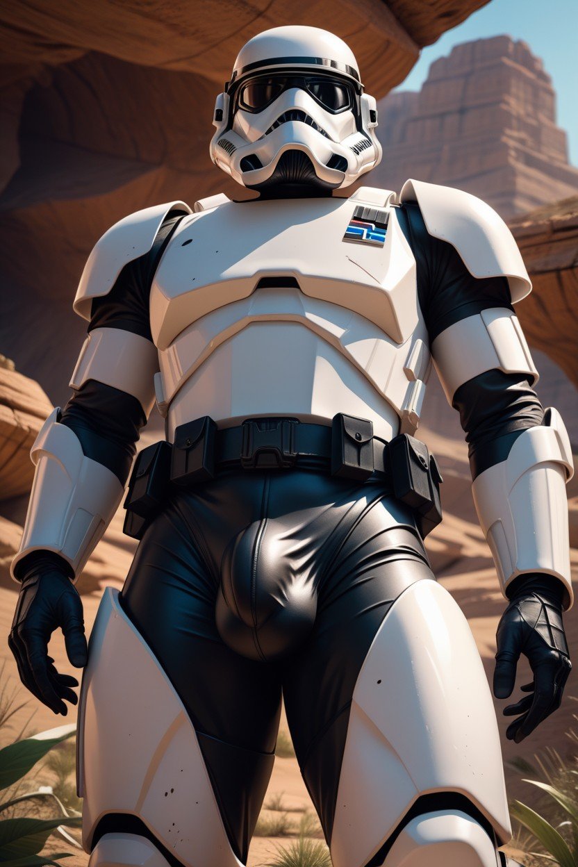 18+, White Armor On Legs, StormtrooperPorno IA Gay