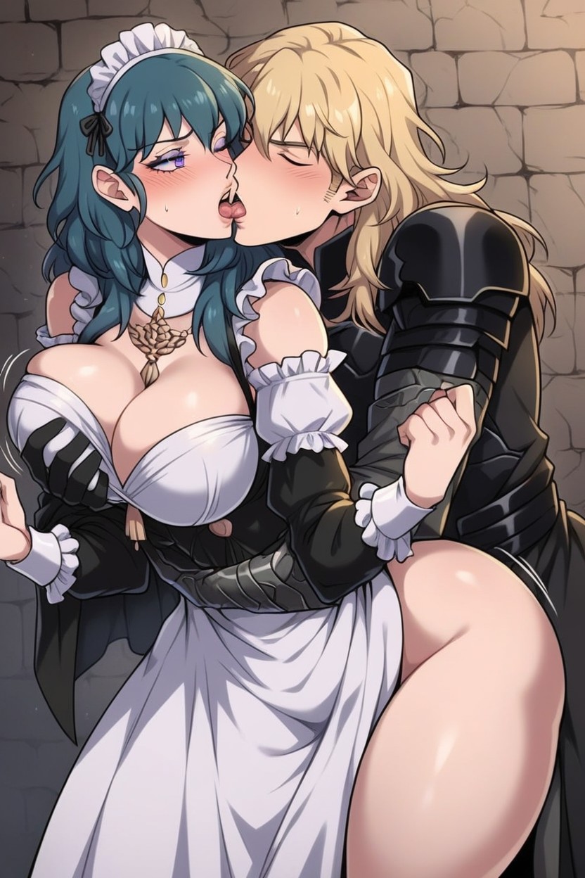 French Maid, Ass Exposed, Byleth Wearing Maid Outfit Hentai AI Porn