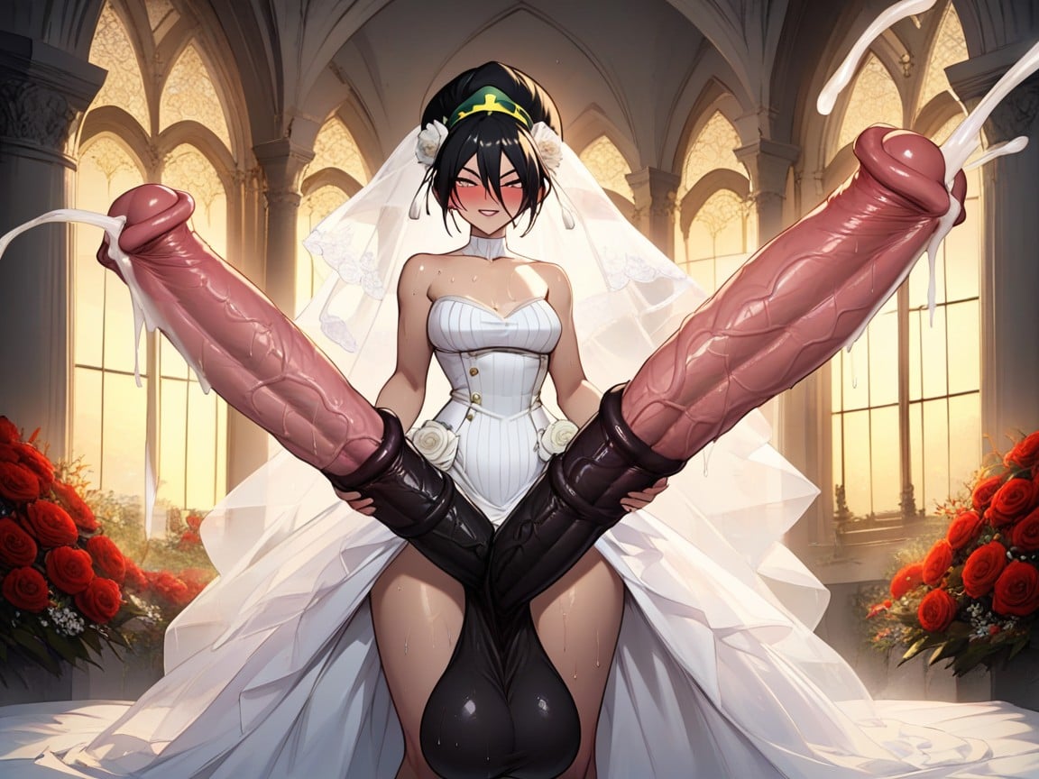 Hyper Penis, Wedding Dress, Multiple Penis Furry AI Porn